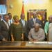 Picture of HE President John Dramani Mahama and other Government Officails signing the Value for Money Office Bill 2026 into law