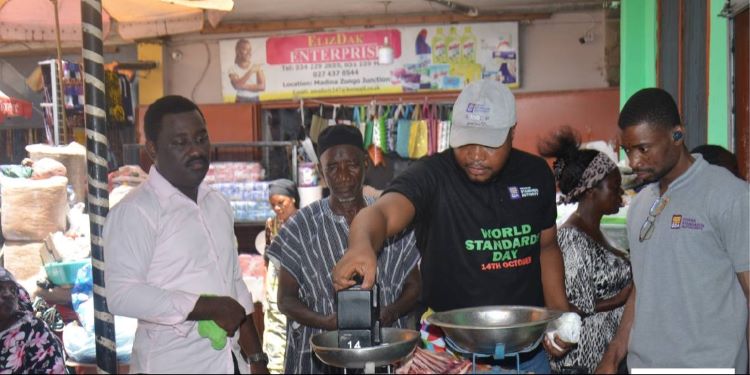 Metrology Directorate Enforces Trade Fairness At Madina 1 Metrology Directorate Officials at the Madina Market