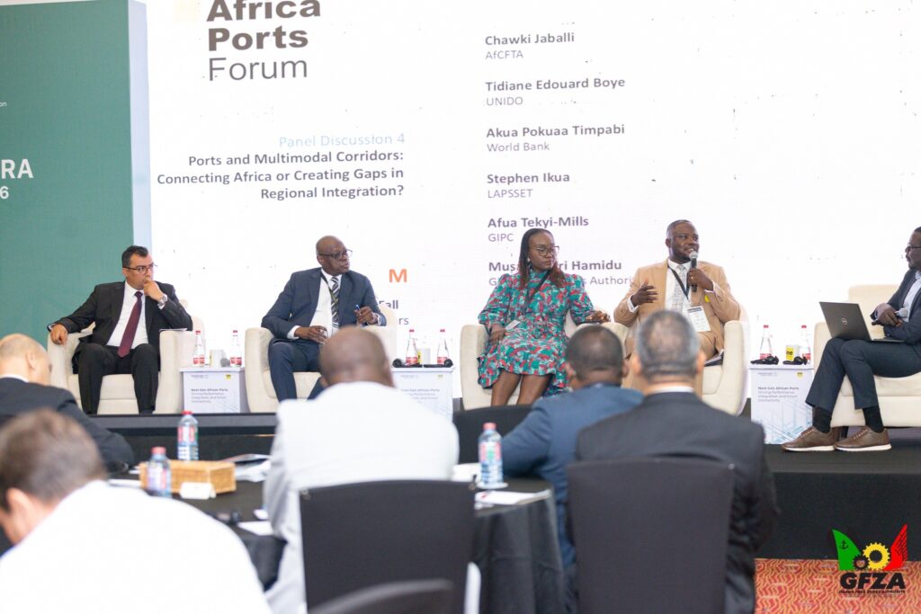 GFZA Outlines Special Economic Zone Transition at Africa Ports Forum 3 Mr. Musah Sibiri Hamidu DCEO of GFZA and Panelists at the 7th Africa Ports Forum 1