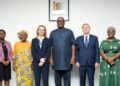 Ghana to Become Safer Investment Hub with ICSID Integration 9 Mr. Simon Madjie, GIPC CEO, with Secretary-General Madam Martina Polasek and Senior Counsel Madam Aissatou Diop of the ICSID, and Reps