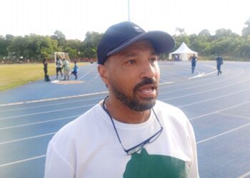 Egypt's High Jump Coach Cries Over Food and Water Shortages at SAC 2 Hasham Aly at the warm up track at the University of Ghana Stadium annex