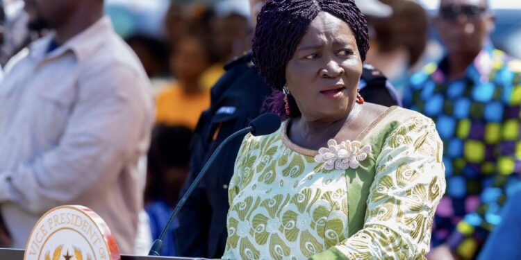 Vice President Reaffirms Government Commitment to National Development 1 Vice President Professor Jane Naana Opoku-Agyemang speaking at the celebration of the 2026 Effutu Aboakyer festival