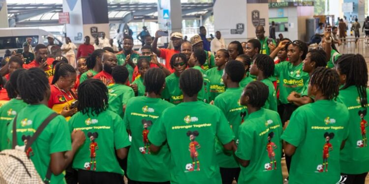 Black Princesses touched down at the Accra International Airport on Monday after securing WC Qualification against Uganda
