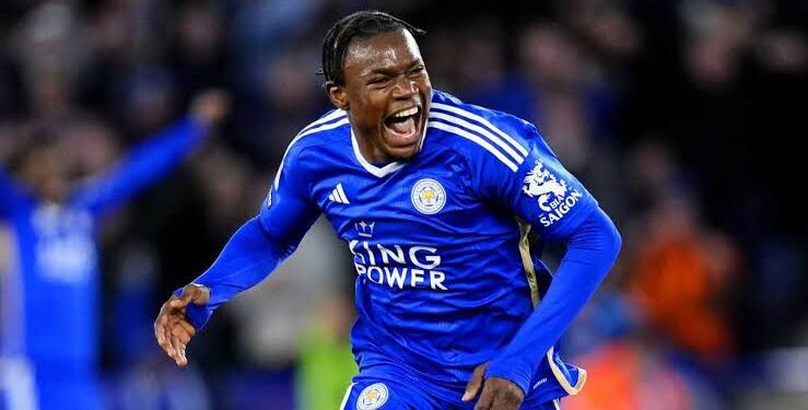 Abdul Fatawu Issahaku celebrate after scoring for Leicester City in the Championship