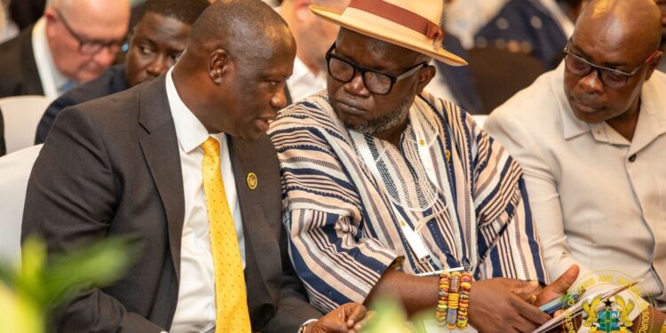 Lands Minister with Chamber of Mines CEO