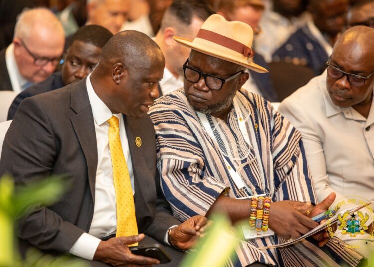 Lands Minister with Chamber of Mines CEO