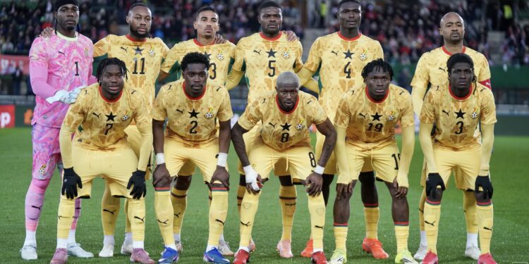 Last-Gasp Wales Equalizer Denies Ghana First Win in Eight Months 1 Black Stars players pose for pre-match photo