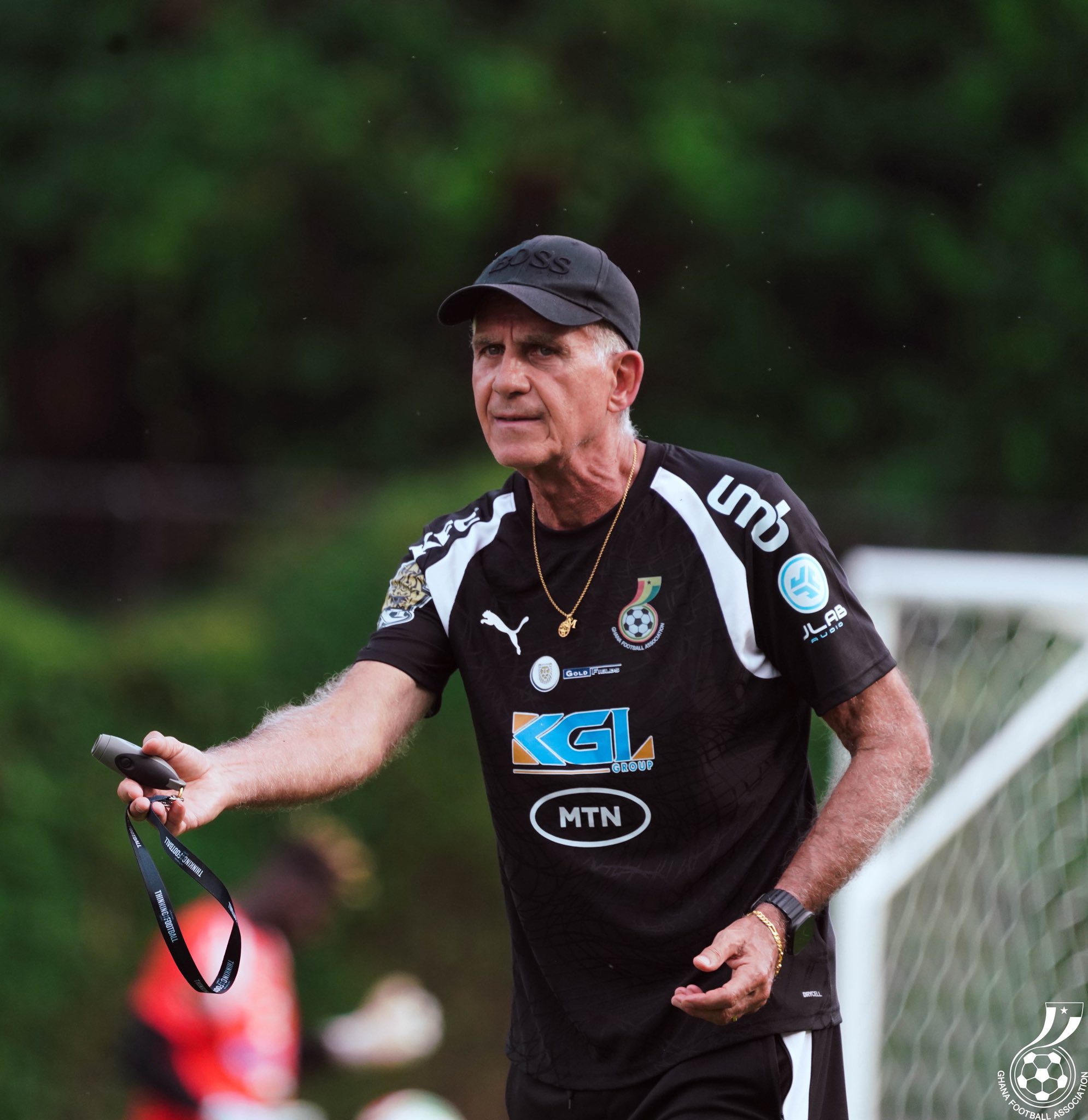 Black Stars head coach, Carlos Queiroz, leads the team in their training session in the USA