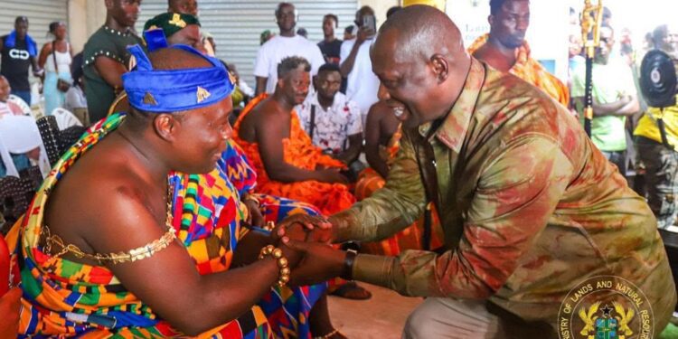 Hon. Emmanuel Armah-Kofi Buah with Oseadeeyo Dr. Frimpong Manso IV