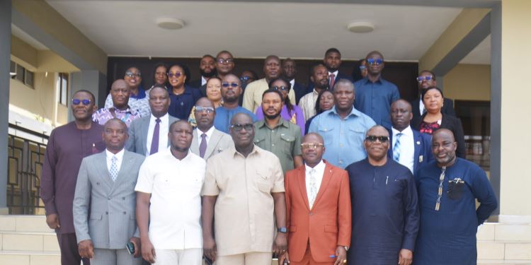 Parliament Anchors 24-Hour Economy Strategies to Quality Standards During GSA Audit 1 Director-General of the GSA, Prof. George Agyei, with Hon. Alexander Roosevelt Hottordze, Chairman of the Parliamentary Select Committee on Trade, Industry and Tourism, and Team