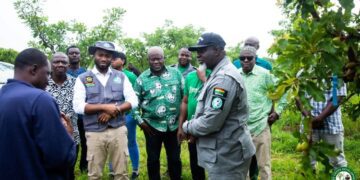 Dr. Andy Osei Okrah, TCDA CEO, and Team, at the Cocoa Research Institute of Ghana Bole Sub-Station