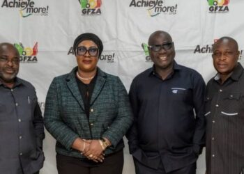 GFZA Seeks Statutory Updates to Maximize Continental Trade Benefits 5 Dr. Mary Awusi, GFZA CEO, with Hon. Alexander Roosevelt Hottordze, Chairman of the Parliamentary Select Committee on Trade, Industry and Tourism, and Team