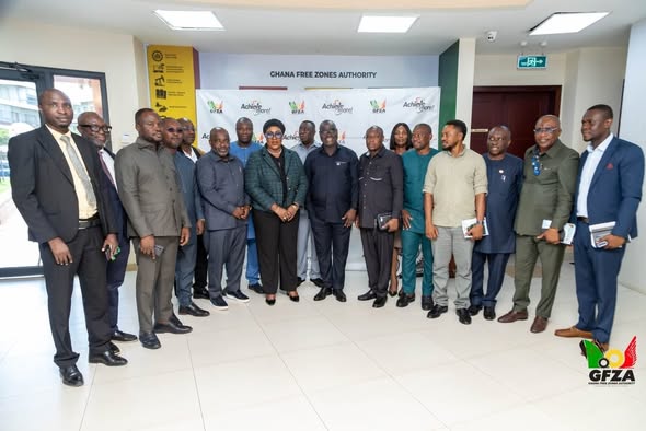 GFZA Seeks Statutory Updates to Maximize Continental Trade Benefits 4 Dr. Mary Awusi GFZA CEO with Hon. Alexander Roosevelt Hottordze Chairman of the Parliamentary Select Committee on Trade Industry and Tourism and Team