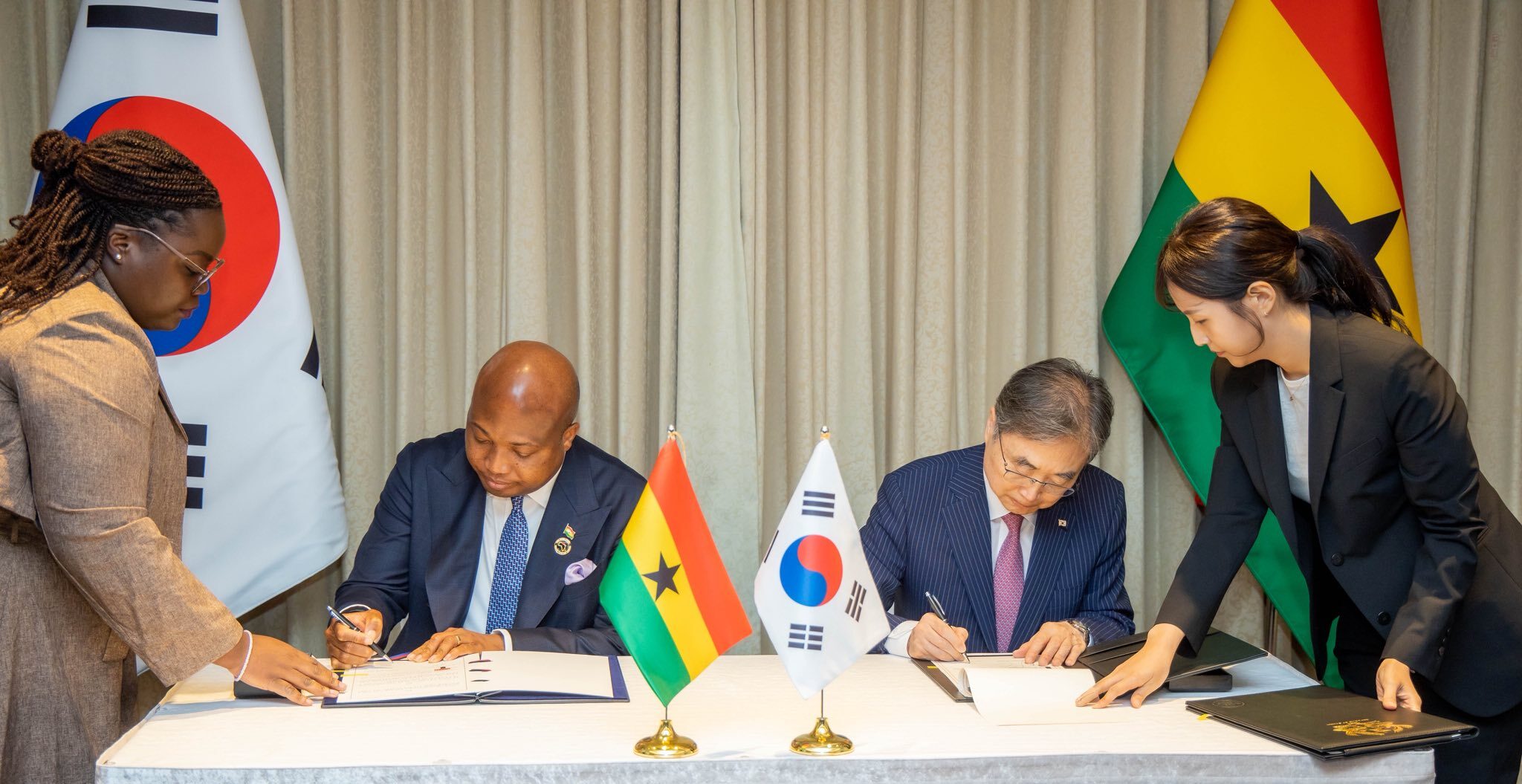 Ghana's Foreign Affairs Minister, Hon. Samuel Okudzeto Ablakwa, and South Korean Foreign Minister Cho Hyun signed landmark waiver deal on the sidelines of the ongoing Korea Africa Foreign Ministers Meeting