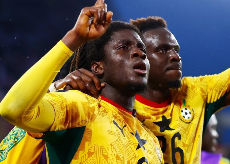 Yirenkyi’s Late Strike Gives Ghana Winning Start to 2026 FIFA World Cup 1 Caleb Yirenkyi celebrates with Marvin Senaya after scoring against Panama