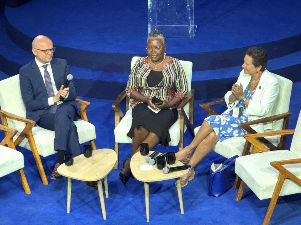 Hon. Emelia Arthur Minister for Fisheries and Aquaculture Development at the Neptune Forum in Paris 2