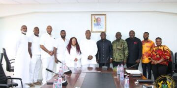 Hon. Sampson Ahi, Deputy Minister for Trade, Agribusiness and Industry, with Ras J. Baraka, Mayor of Newark, New Jersey, and Delegation