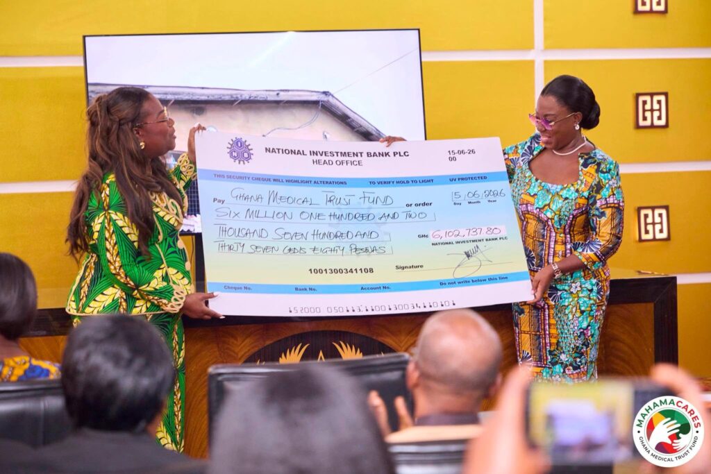 Mahama, Appointees Deliver GH¢6.1 Million Cheque to Ghana Medical Trust Fund 3 Mahama Cares Cheque Delivery 4
