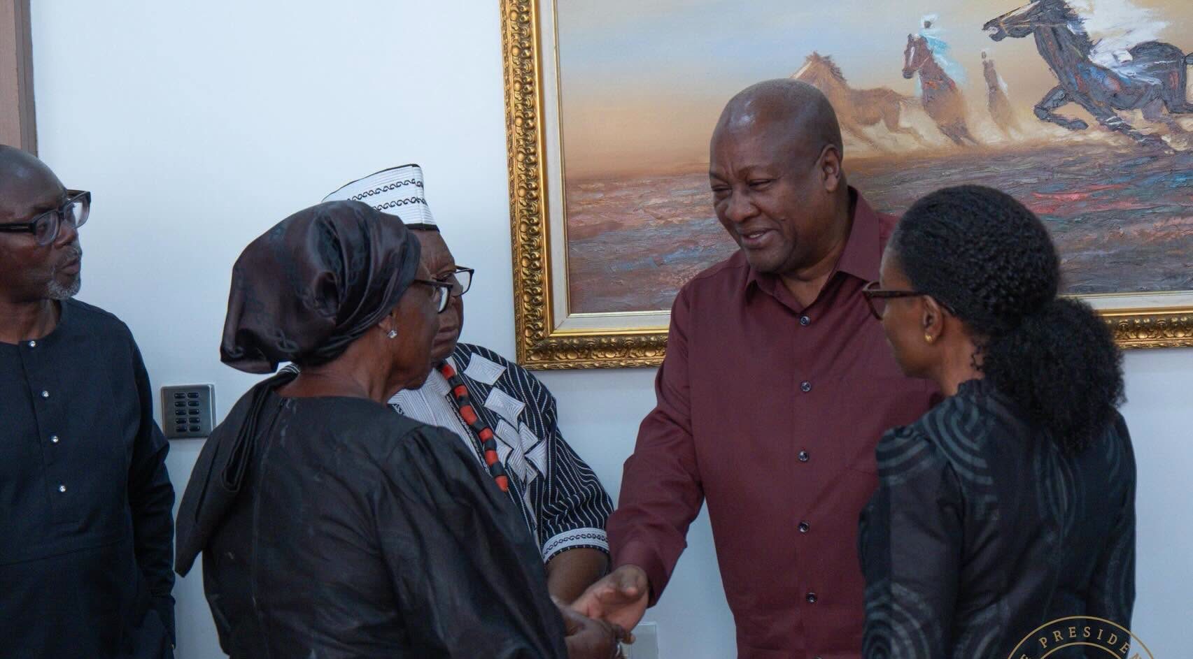 President Mahama meets Ambassador Victor Gbeho's Family