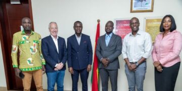 Mr. Musah Sibiri Hamidu, GFZA DCEO, Finance and Administration, and Mr. Lateef Apau Wiredu, DCEO, Operations, with Senior Delegation from Granofino Limitada