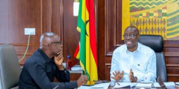Minister for Energy and Green Transition, Hon John Abdulai Jinapor, together with Dr. Cassiel Ato Forson, Minister for Finance