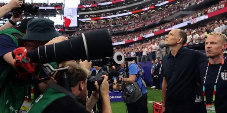FIFA Revise World Cup Anthem Protocol After Tuchel’s Plea 1 Photographers bloc Thomas Tuchel view during the national anthem ceremony when England faced Croatia at the AT&T Stadium in Dallas