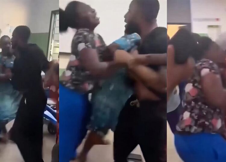 The Midwife being assaulted at Tema Community 22 Polyclinic
