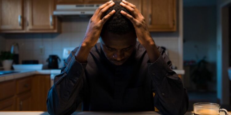 An African man distressed