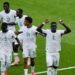 Players of the Terranga Lions celebrating one of the goals against Iraq