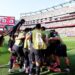Paraguay players celebrating after eliminating Germany on penalties