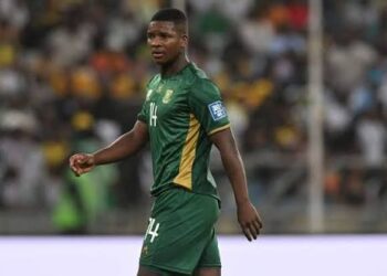 Bafana Bafana Coach Hails Mbokazi's Talent as Defender's Rise Continues 7 Mbekezeli Mbokazi in action for Bafana Bafana of South Africa