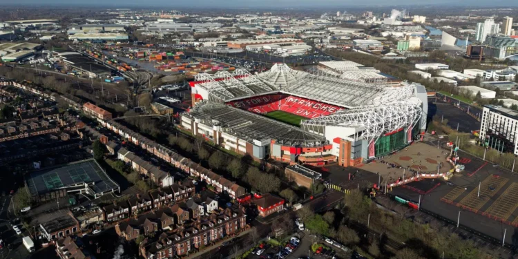 Manchester United Secure Key Land Deal for New 100,000-Seat Stadium 1 Aerial view of Manchester United's current home ground, Old Trafford