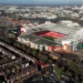 Aerial view of Manchester United's current home ground, Old Trafford