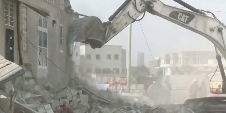 NADMO Signals Immediate Action On Unsafe Buildings In Accra 1 NADMO Demolishing a building