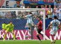Enzo Fernandez heads in the winner for Argentina against Egypt