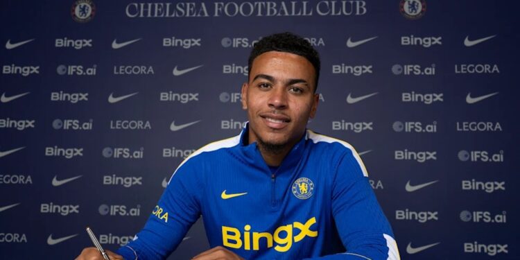 Chelsea Complete The Signing of Morgan Rogers From Villa 1 Morgan Rogers poses for the camera as he signs Chelsea contract