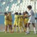Black Queens players celebrating with Doris Boaduwaa after giving Ghana the lead against Cape Verde