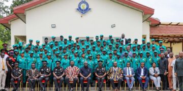 Minister for Food and Agriculture, Hon. Eric Opoku, joins the passing out ceremony of the 506 Feed Ghana Brigadiers, who will serve as District Feed Ghana Coordinators nationwide.