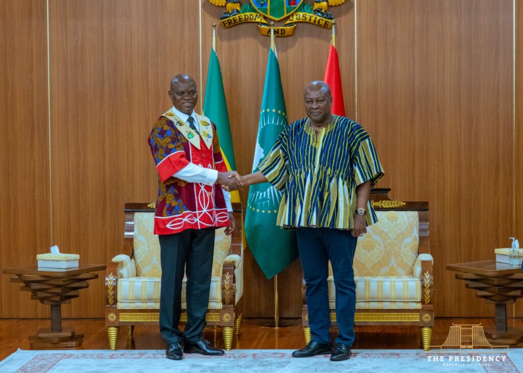 Mahama, Oligui Nguema Push Trade, Mining and Security Partnership 6 President Mahama hosts Gabon’s President Oligui Nguema at the Jubilee House as both countries seek to transform longstanding friendship into a stronger strategic partnership.