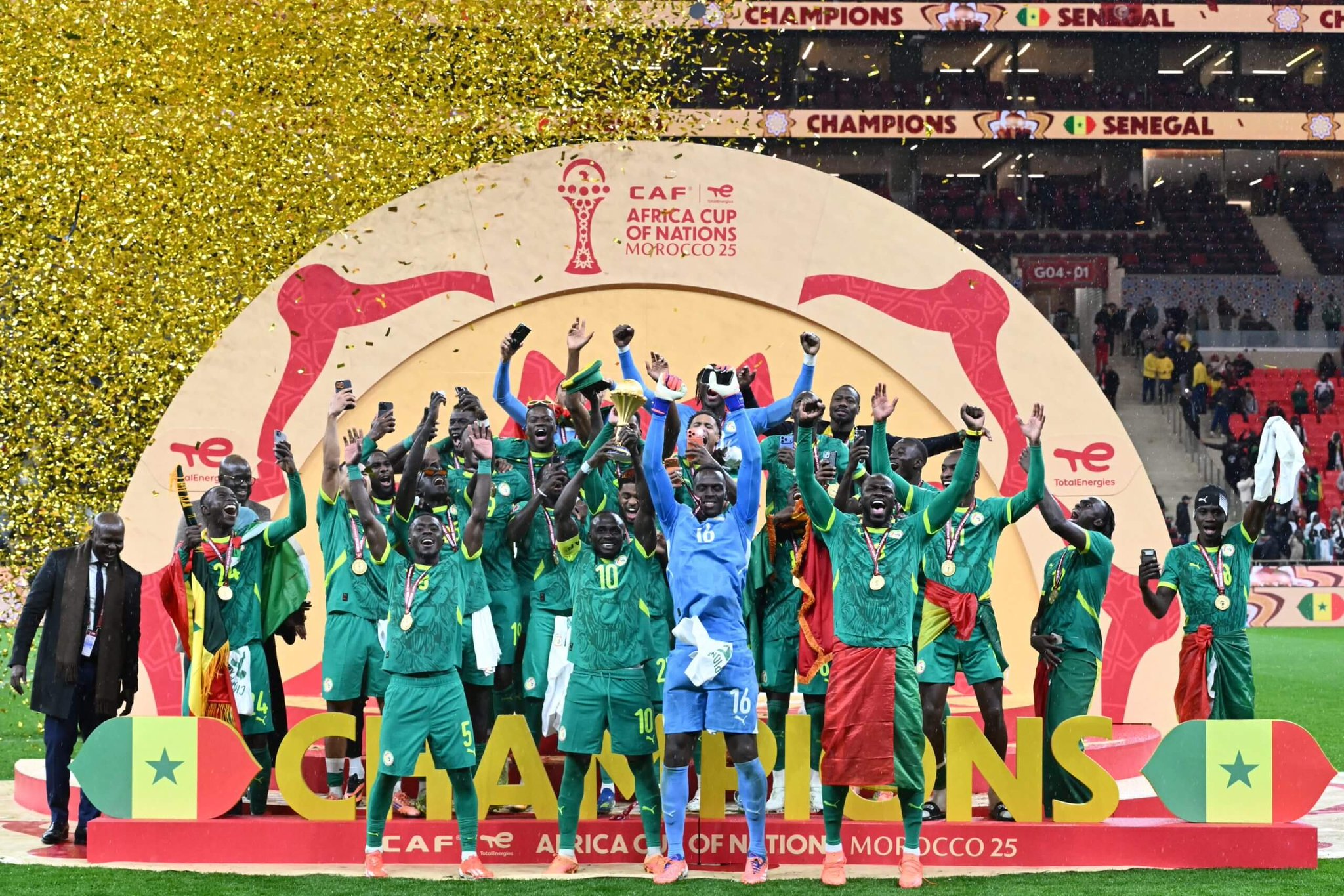 Senegal jubilate after winning the 2025 AFCON in Morocco