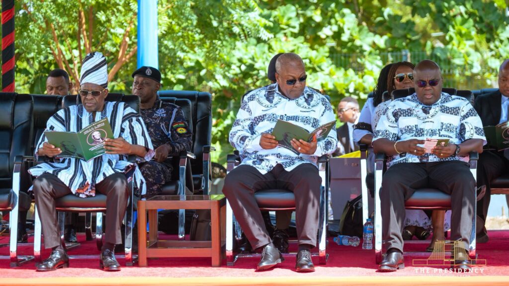 President John Dramani Mahama joins senior government officials, traditional leaders, Members of Parliament, clergy, and other dignitaries during the memorial service marking the 14th anniversary of the passing of former President John Evans Atta Mills