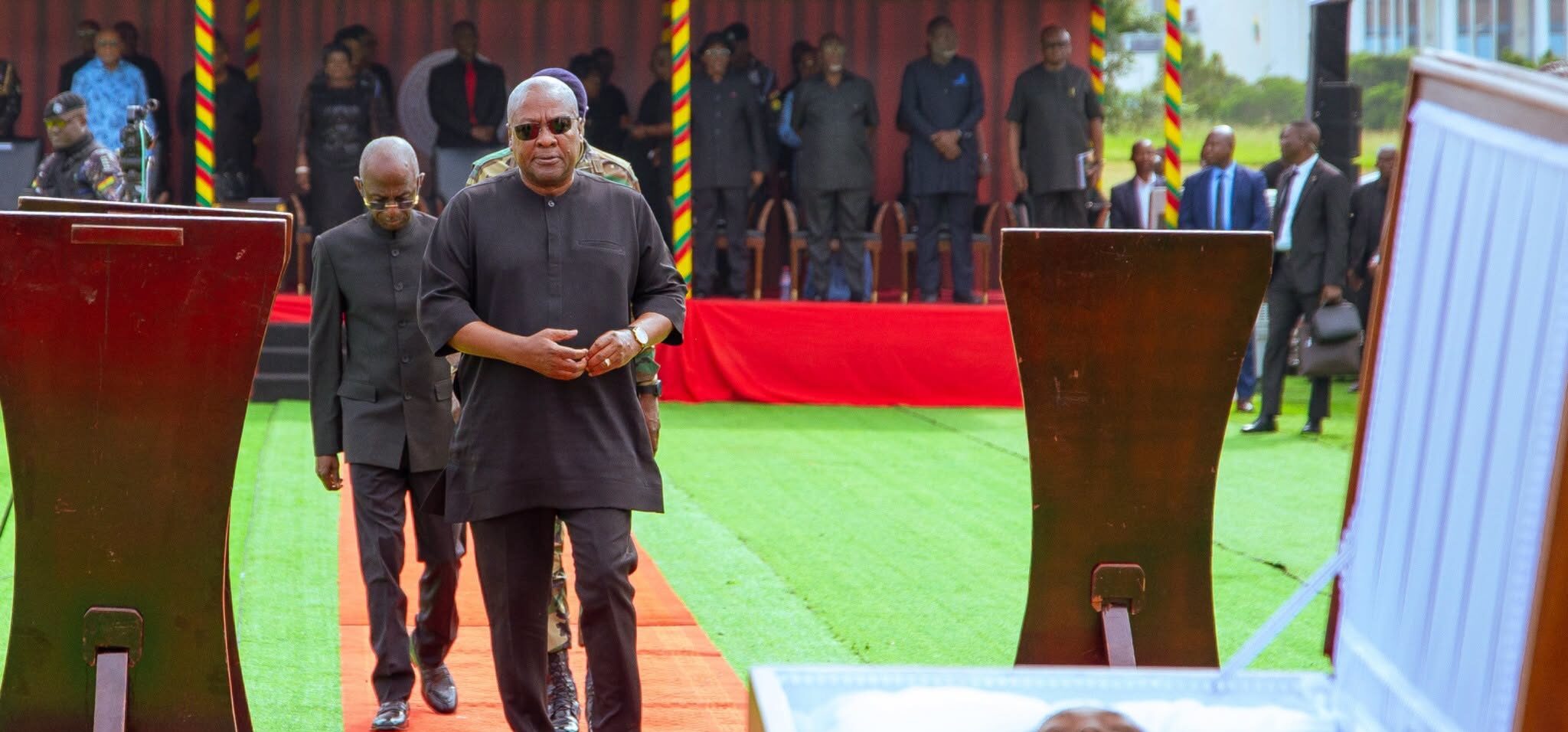 President John Dramani Mahama joins family members, the diplomatic corps and government officials at the state funeral of the late Ambassador James Victor Gbeho in Accra.