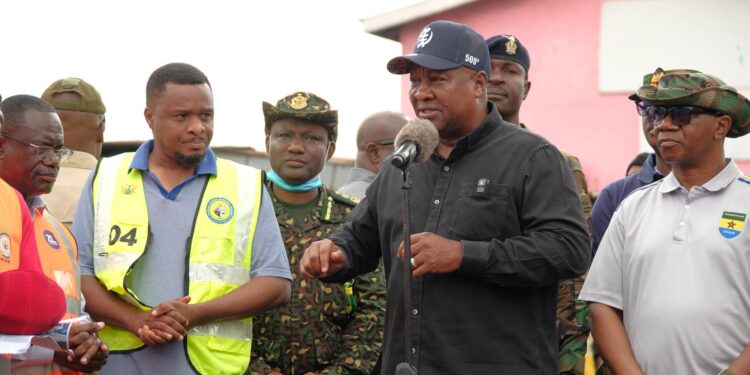 Mahama Vows Accra Will Bounce Back Stronger After Flood Clean-Up 1 President Mahama joins residents on day two of the national clean-up exercise in Accra