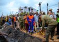 President John Dramani Mahama participates in the National Clean Up Exercise and inspects drain desilting works at Alajo to strengthen flood prevention efforts