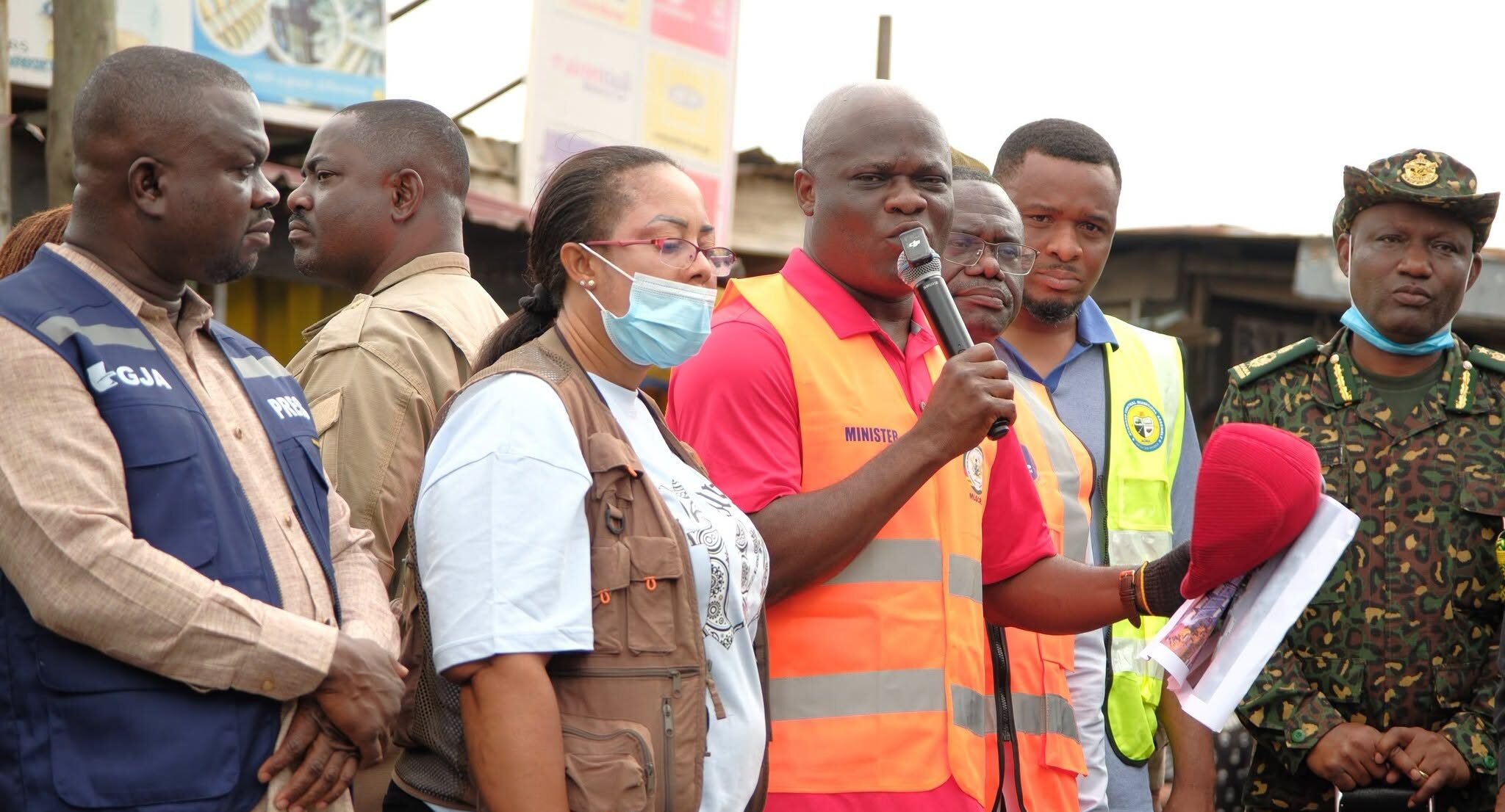 Local Government Minister and MP for Banda, Ahmed Ibrahim, takes part in the national clean-up exercise, pledging to sustain access to transfer stations and landfill sites to prevent waste from building up again ahead of the next rains.