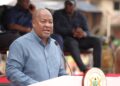 President John Dramani Mahama addresses residents at Juapong during the sod-cutting ceremony for the town’s new 24-hour economy market, the first stop of his ResettingGhana Tour of the Volta Region.