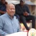 President John Dramani Mahama addresses residents at Juapong during the sod-cutting ceremony for the town’s new 24-hour economy market, the first stop of his ResettingGhana Tour of the Volta Region.