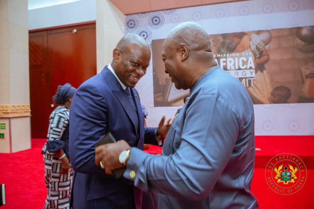 Ghana's President John Dramani Mahama and Gabonese Counterpart  President Brice Clotaire Oligui Nguema