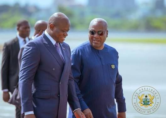 Ghana's President John Dramani Mahama and Gabonese Counterpart  President Brice Clotaire Oligui Nguema