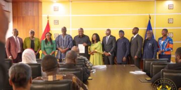 President Mahama in a picture members of the Constitutional Review Committee